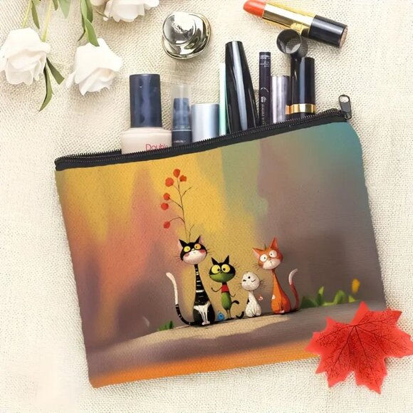 Cats and a Tree Cute Makeup / Cosmetic Bag  Zipper / Lightweight - Picture 1 of 2
